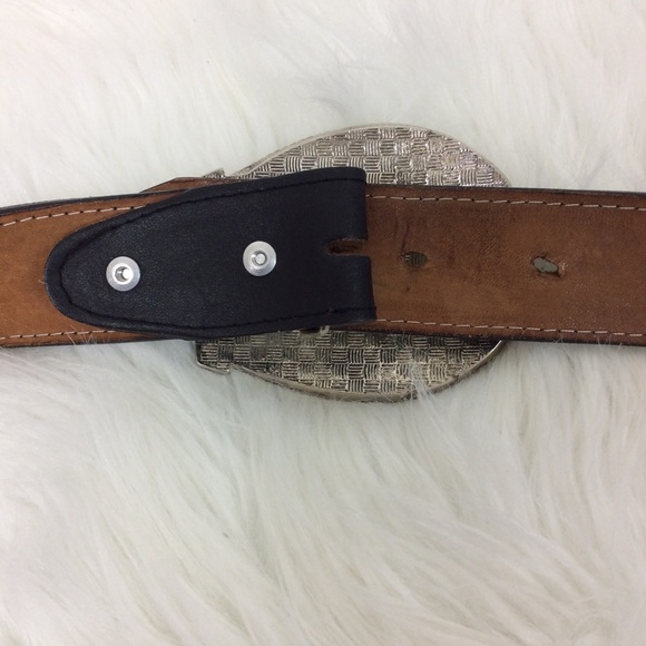 Mexican Leather Belt Western Silver Tone Horseshoe - Picture 7 of 8